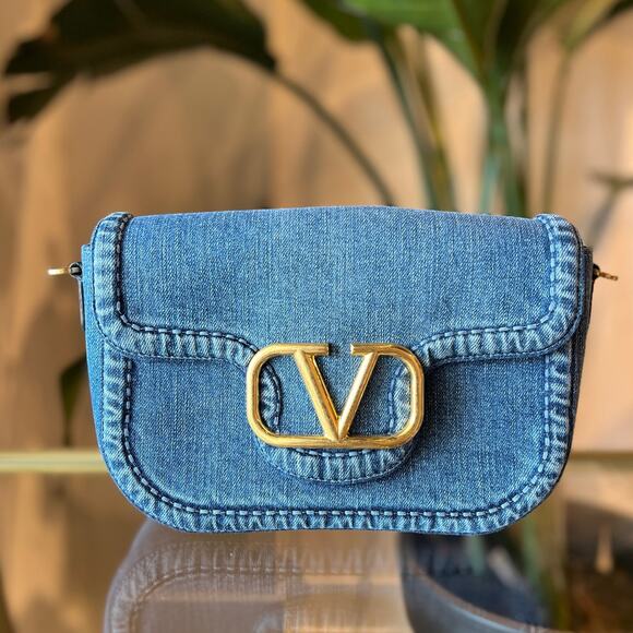 VALENTINO Denim V logo AllTime Shoulder Bag - Picture 1 of 14